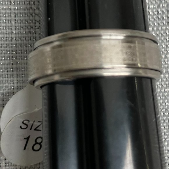 Silver "Spinner" Men's Stainless Steel Ring Size 18 or 20 - Picture 4 of 4